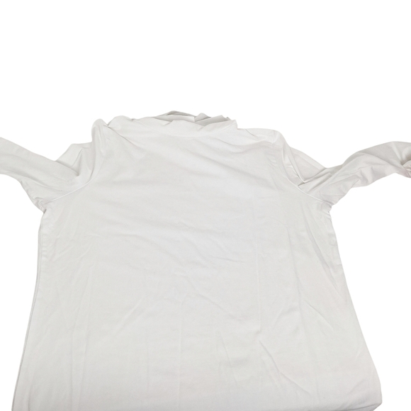 The TALBOTS Tee Petite Large White Cotton Blend Long‎ Sleeve Turtleneck - Picture 7 of 15